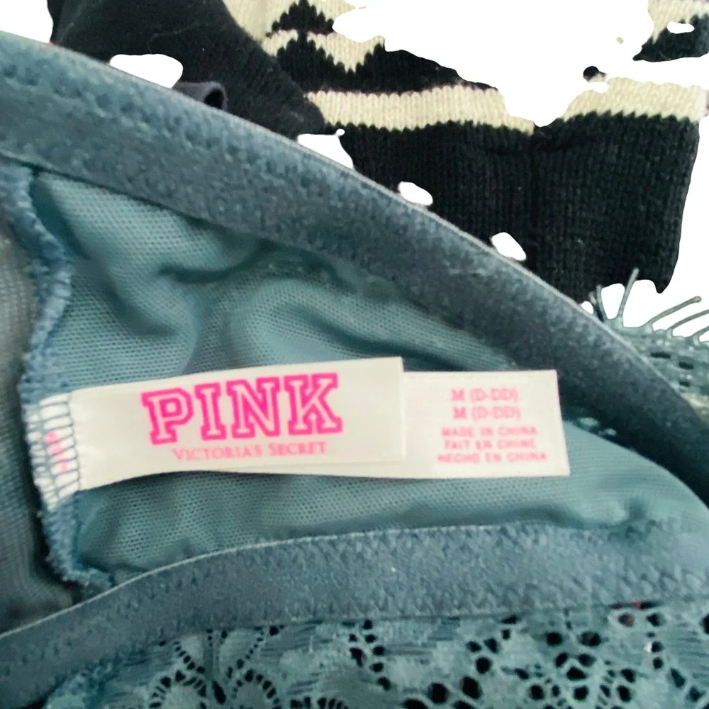 Victoria's Secret PINK High Neck Push Up Lace Bralette Gray‎ Size M (D-DD)